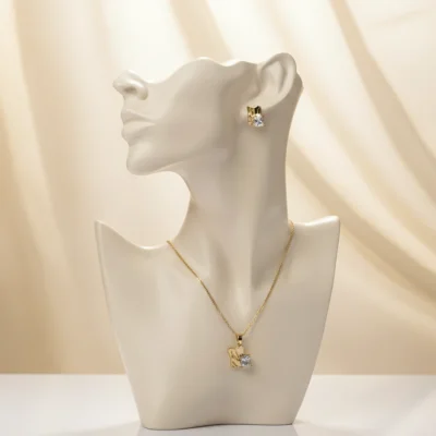 Dazzling Butterfly Zirconia Jewelry Set | Necklace & Stud Earrings